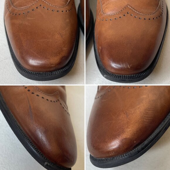 Stacy Adams Mens Leather Wingtip Oxford Shoes Size 9.5 - Picture 6 of 16